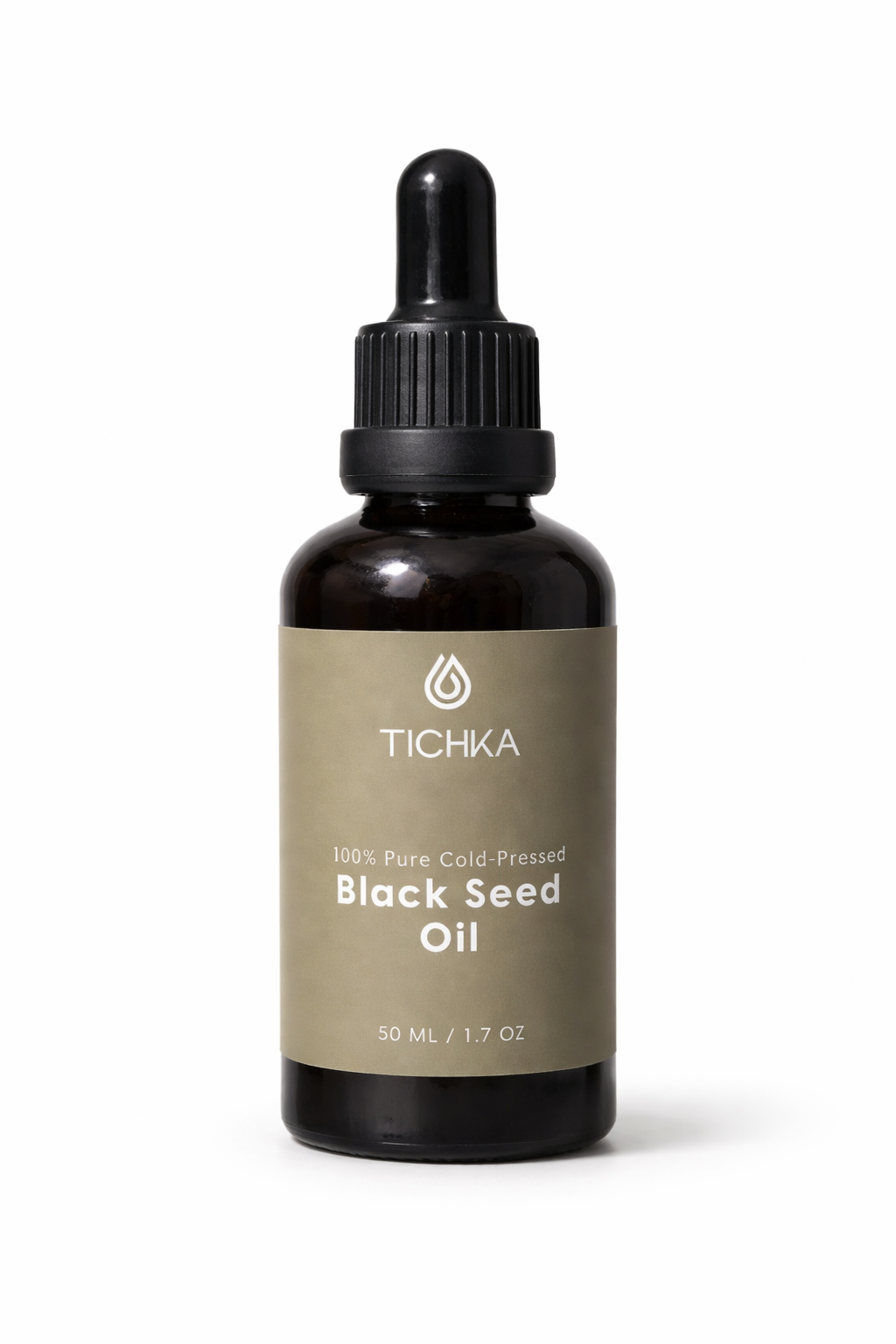 Tichka Black Seed Oil bottle on a plain white background