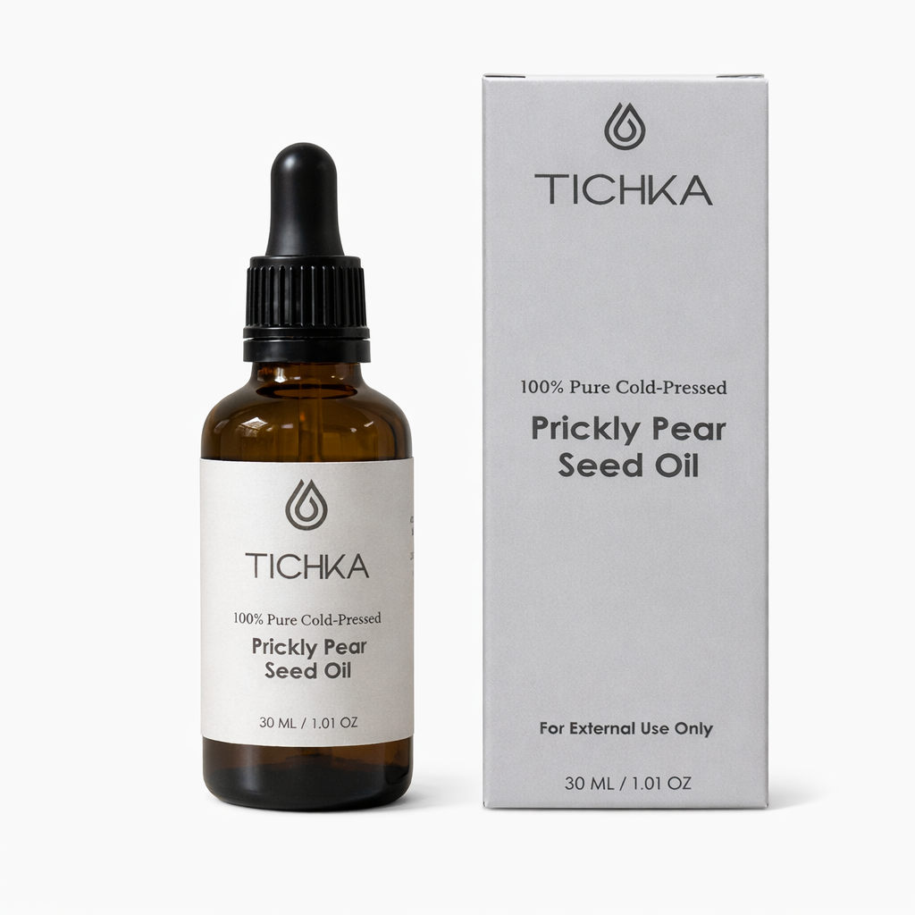 TICHKA Prickly Pear Seed Oil bottle and packaging on a white background